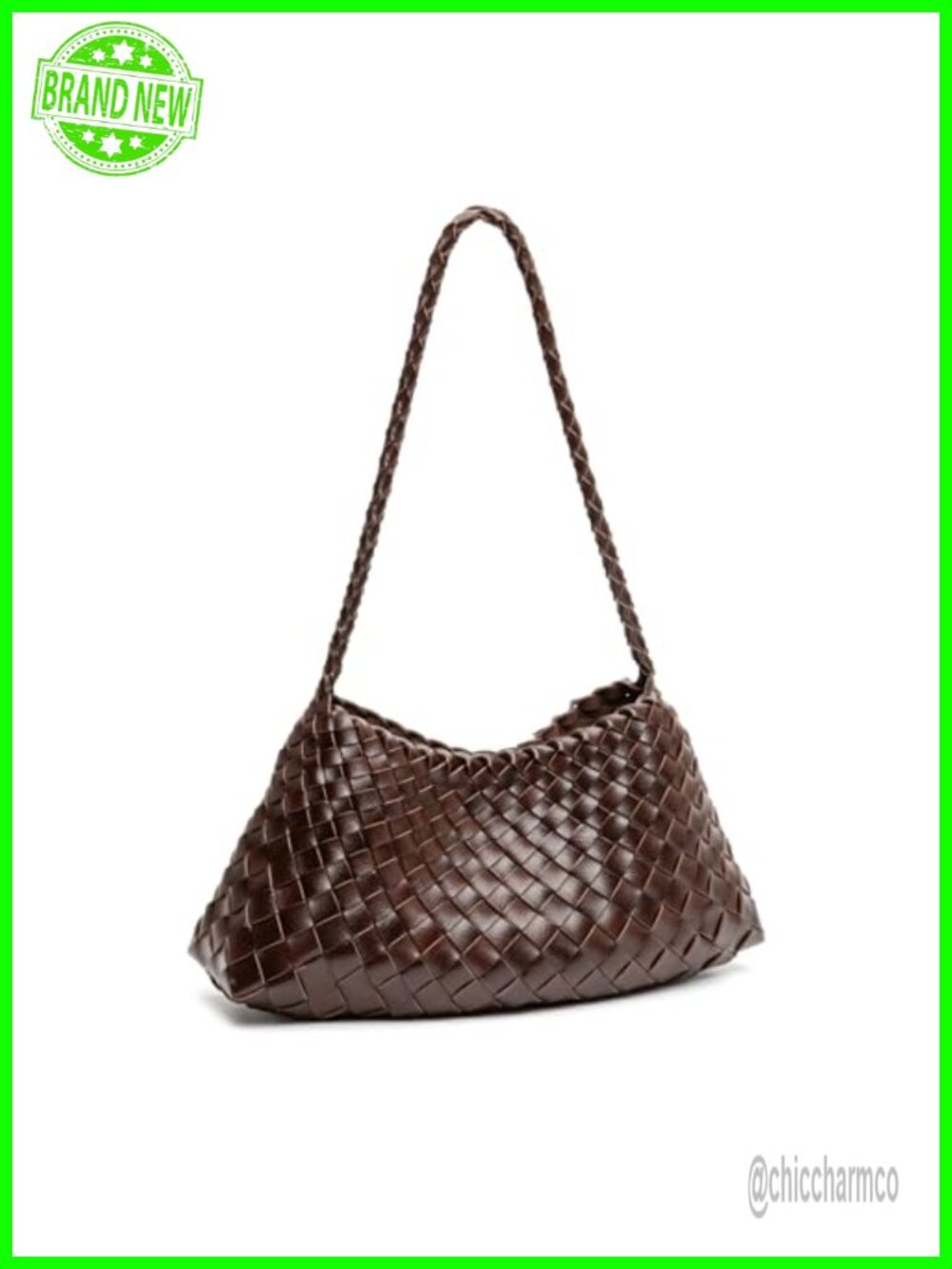 Woven Underarm Hobo Shoulder Bag Vegan Leather Small Purse Trendy Handbag